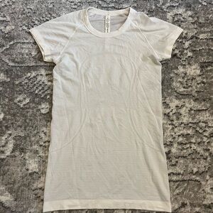 Lululemon Women's White Short Sleeve Athletic Top